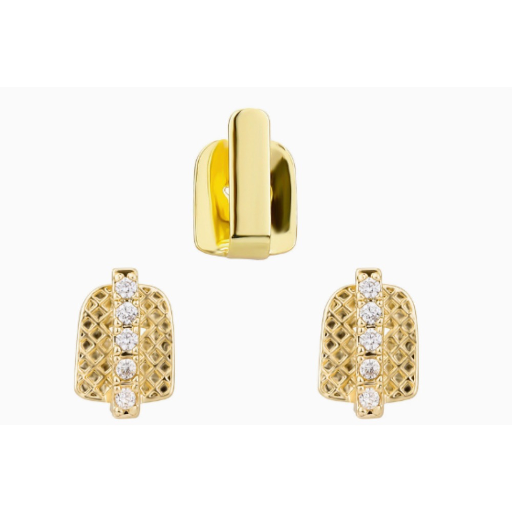 Men Accessories In Silver - أغطية أسنان مطلية بالذهب والفضة مرصعة