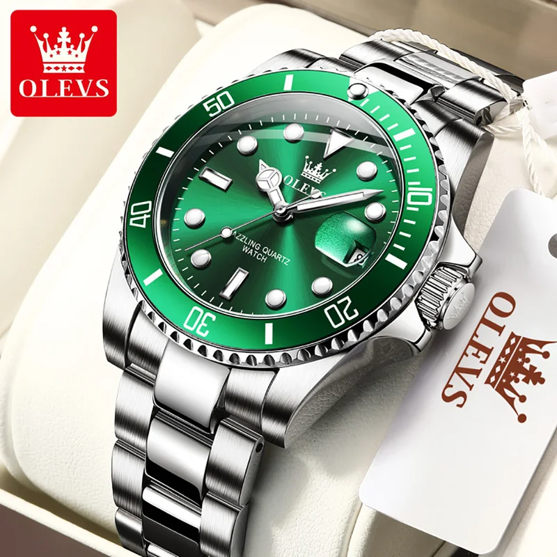 Men'S Accessories Luxury Brands - OLEVS ساعة كوارتز أصلية للرجال الفولاذ