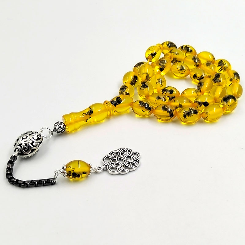 Men Accessories Hk - تسبيح الرجال الراتنج الأصفر الحشرة الحقيقية