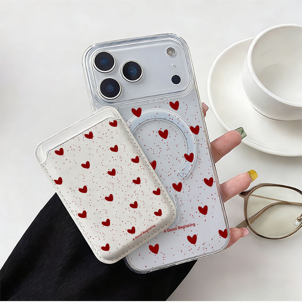 غطاء هاتف بتصميم قلب منقط بالك - مراجعة Phone Wallet Combo وسعره