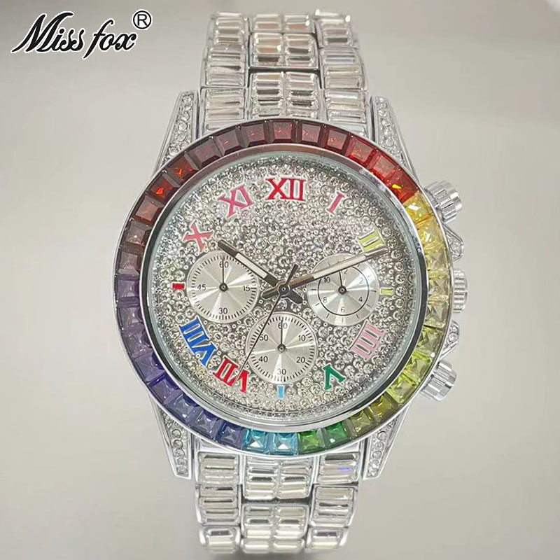 MISSFOX الفاخرة مثلج ساعة للرج - مراجعة Men'S Accessories Luxury Brands وسعره