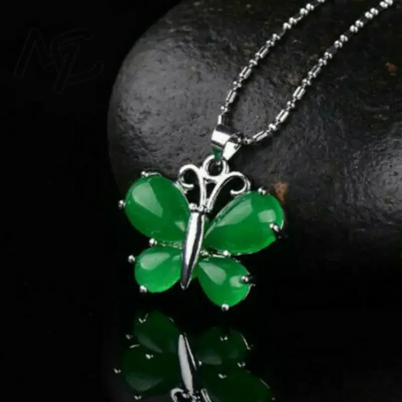 S925 الفضة الأخضر اليشم عقد بح - مراجعة Men Accessories In Silver وسعره