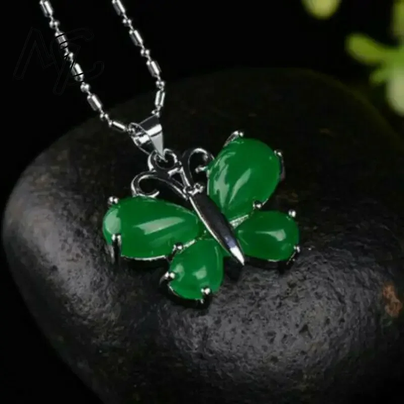 S925 الفضة الأخضر اليشم عقد بح - مراجعة Men Accessories In Silver وسعره