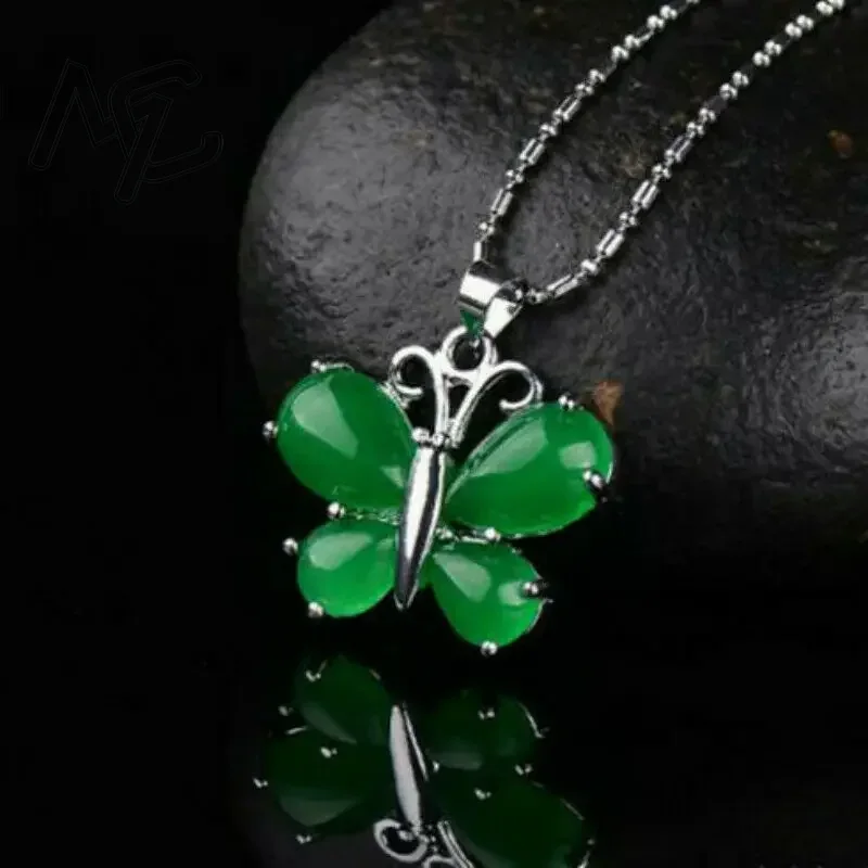 S925 الفضة الأخضر اليشم عقد بح - مراجعة Men Accessories In Silver وسعره