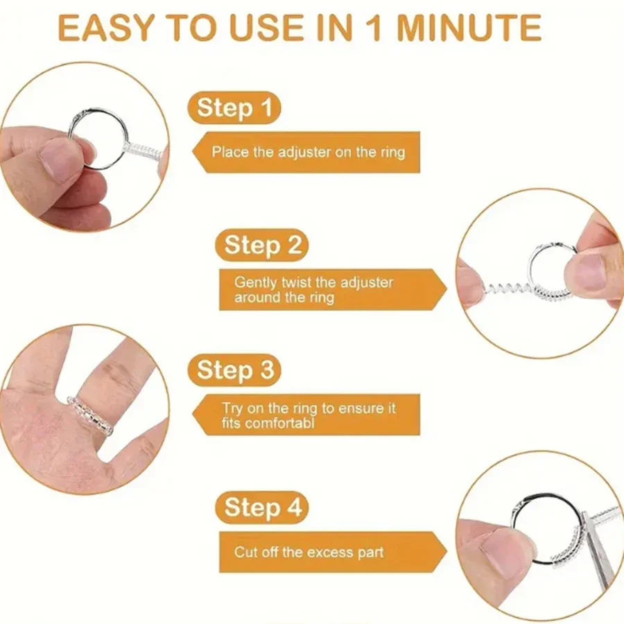 4/8 قطع - أداة ضبط حجم الخاتم  - مراجعة Men Accessories Ring وسعره