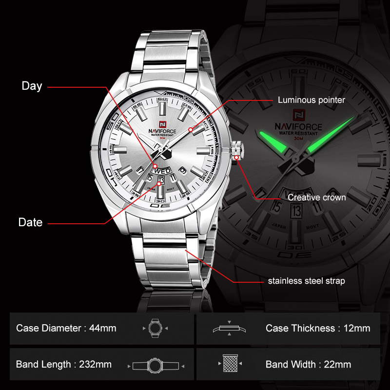 ساعات رجالية من ماركة NAVIFORC - مراجعة Men'S Accessories Luxury Brands وسعره